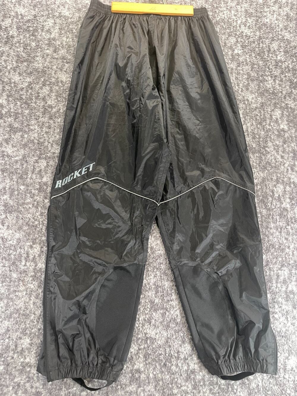 Joe Rocket Men’s M Black RS-2 Motorcycle Reflective Trim Leg Zipper Rain Pants